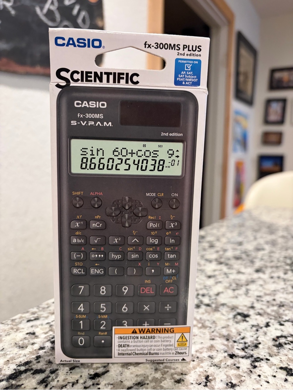 Casio scientific calculator in black and gray